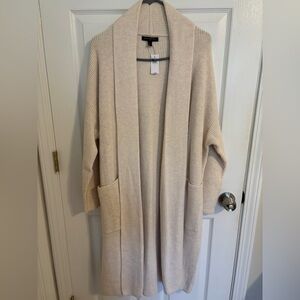 Brand New Banana Republic Women's Beige Open Front Cardigan - Large